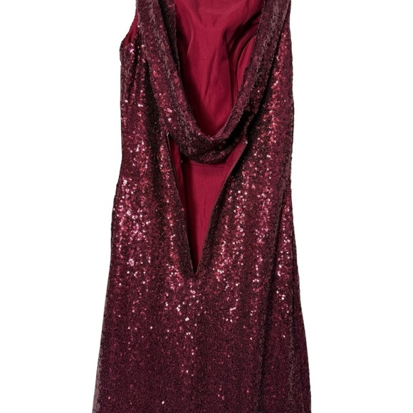 Christina Wu Sequin Gown Claret Style 22704 Size 0 - Picture 4 of 7